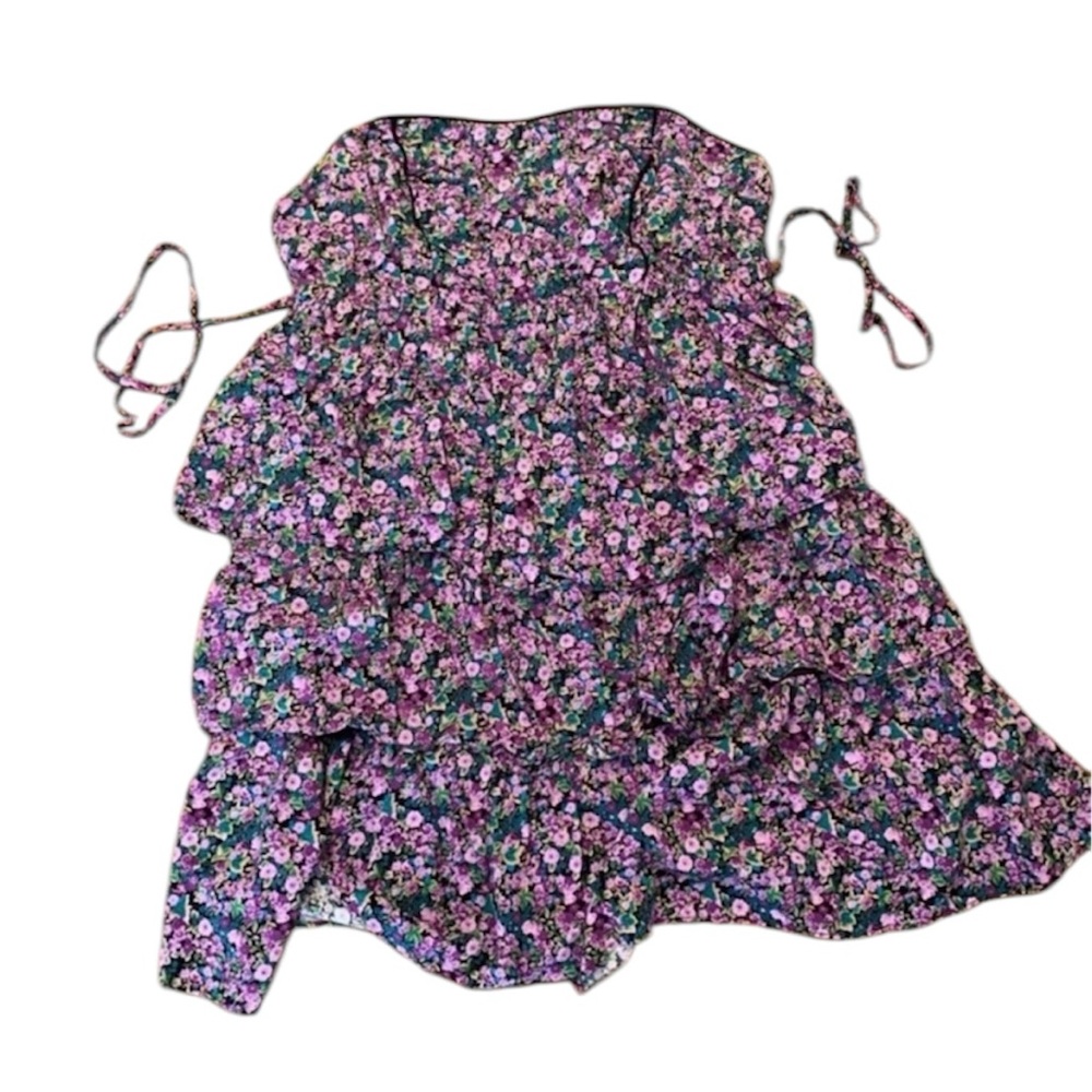 Pure energy - plus size 2 - strapless ruffle floral dress